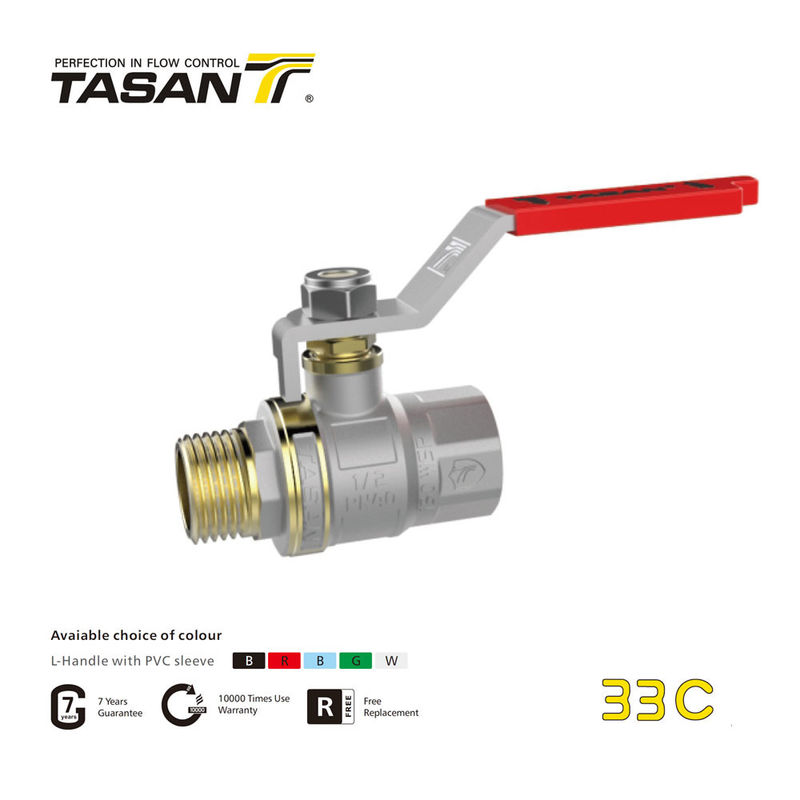 니켈 도금 위조된 4인치 황동 볼 밸브 전체 흐름 PN16/230psi 33C
