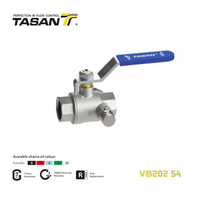 수동 VB202 54 3 4 배수 콕과 함께 구리 공 밸브 여자 X 여자 362.5 Psi